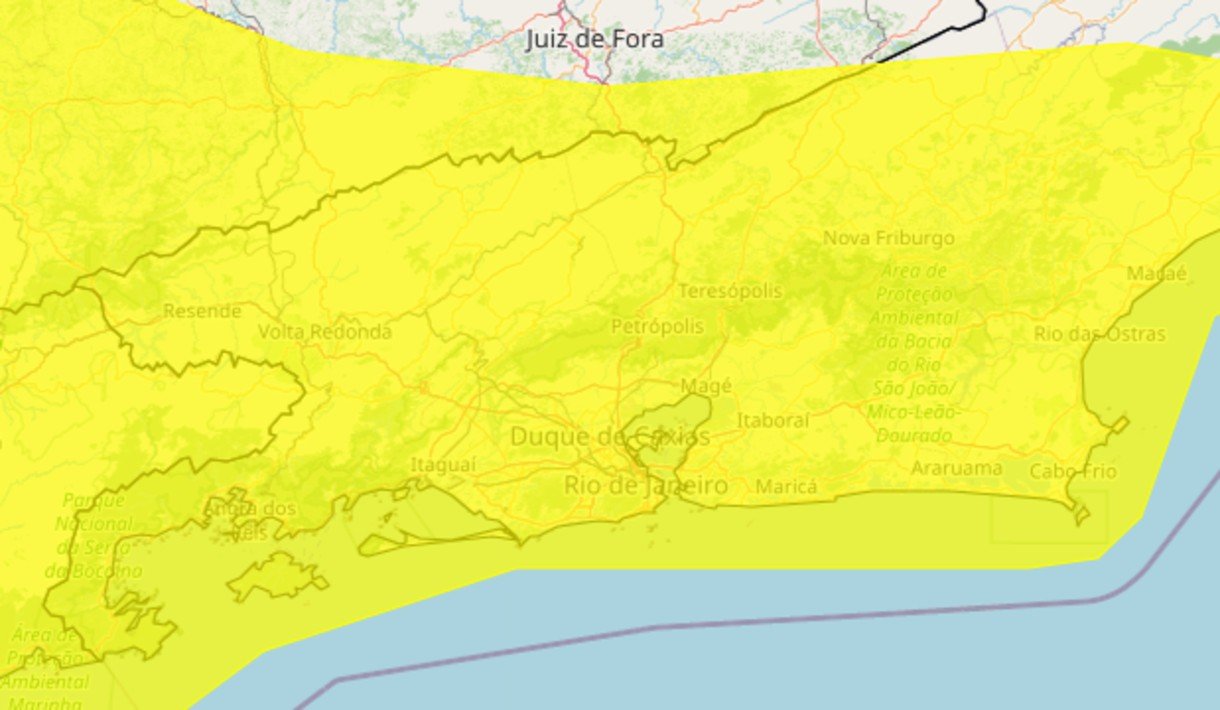 Inmet emite alerta amarelo para tempestades em 24 cidades do sul do Rio e Costa Verde 10 Inmet emite alerta amarelo para tempestades em 24 cidades do sul do Rio e Costa Verde