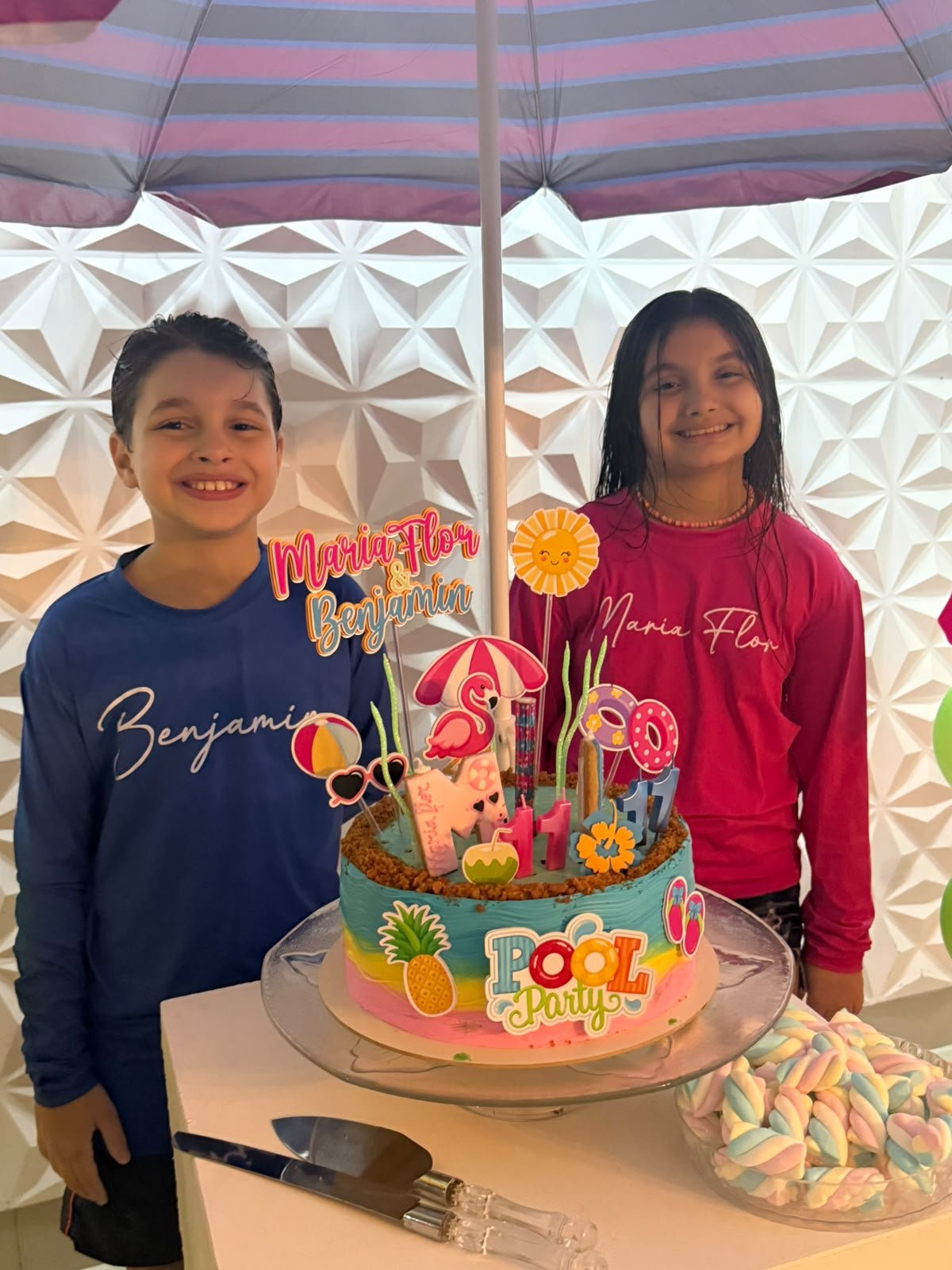 Alegria em Dobro! Benjamim e Maria Flor celebram 11 anos com Pool Party vibrante
