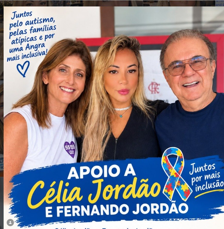 Presidente da ONG posa com os Jordões e  com o Secretário de Saúde de Angra